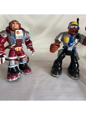 2 vintage Rescue Hero action figures Jake Justice and C.D. Moon